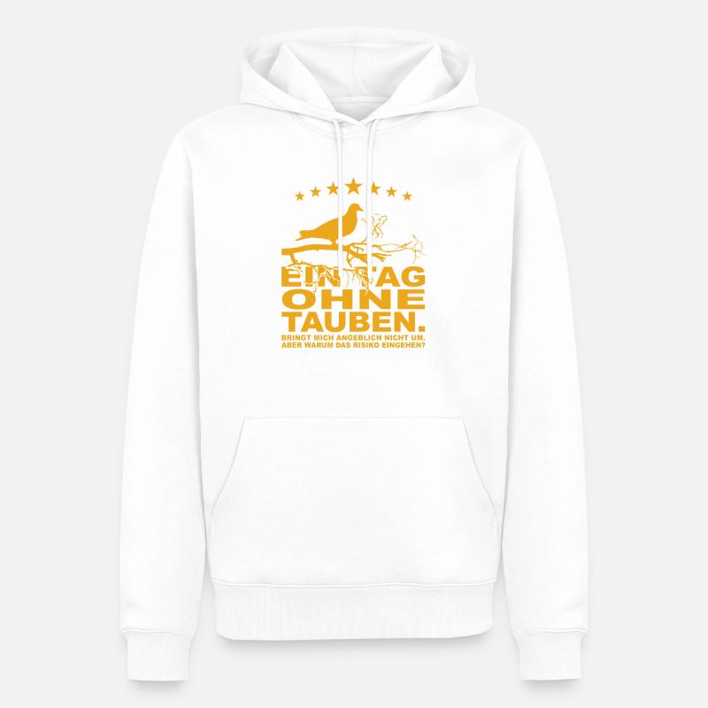 Taube Vogel - Männer Premium Bio Hoodie - Weiß