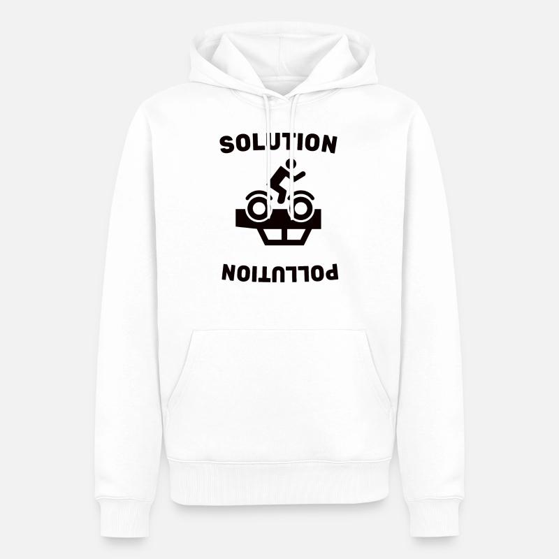 Bicycle Cycling - Solution - Pollution - Love - Männer Premium Bio Hoodie - Weiß