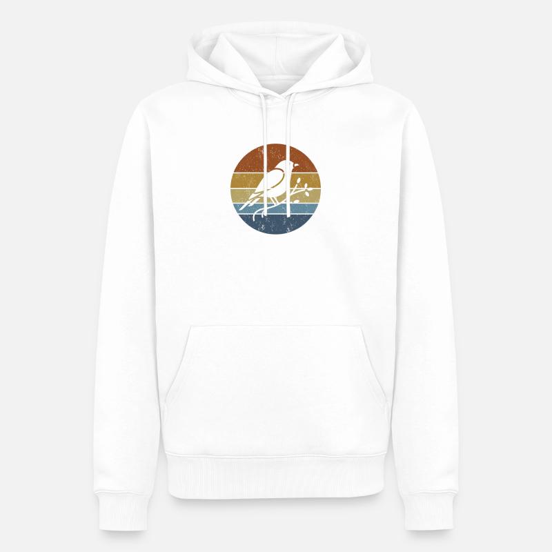 Observation des oiseaux Oiseaux Oiseaux Oiseaux Oiseaux - Sweat à capuche Premium bio Homme - blanc