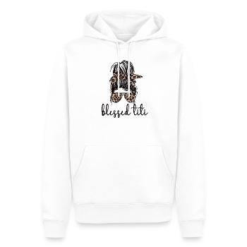Tante Titi Fête des Mères Cadeau fier tante Titi - Sweat à capuche Premium bio Homme - blanc - Devant - Nico (187cm)
