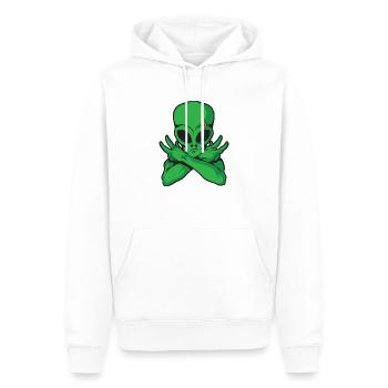 Alien Alien Pierce - Men’s Premium Organic Hoodie - white - Front - Nico (187cm)