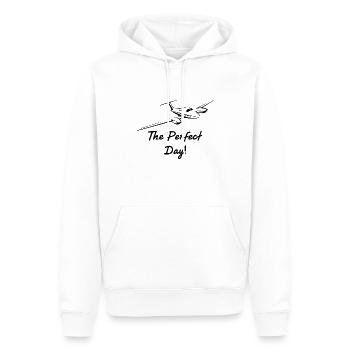 Flugzeug - Männer Premium Bio Hoodie - Weiß - Vorne - Nico (187cm)