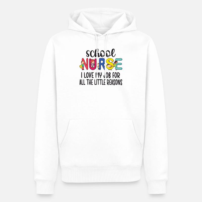 Infirmier d’une école - Sweat à capuche Premium bio Homme - blanc