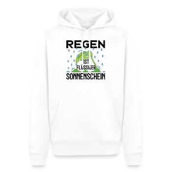 REGEN IST FLÜSSIGER SONNENSCHEIN - Männer Premium Bio Hoodie - Weiß - Vorne - Nico (187cm)