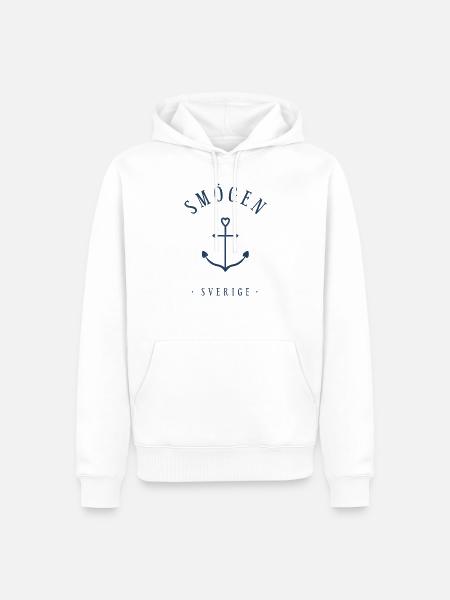 Smögen Zweden Tattoo Anchor Heart Love Hygge - Herre Premium økologisk hoodie - hvid
