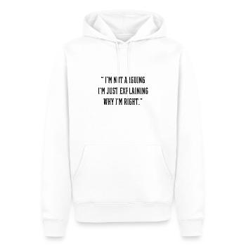 Zitat Lustiger Geburtstag - Lustiges Zitat sagen - Männer Premium Bio Hoodie - Weiß - Vorne - Nico (187cm)