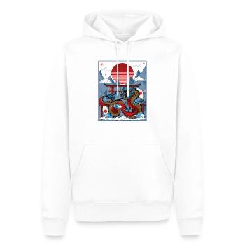 Japanischer Drache Tempel der Macht - Männer Premium Bio Hoodie - Weiß - Vorne - Nico (187cm)