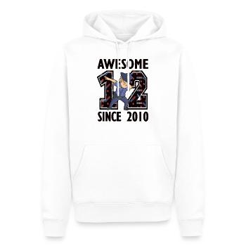 Police cadeau 12e anniversaire 12 ans policier - Sweat à capuche Premium bio Homme - blanc - Devant - Nico (187cm)