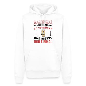 Manchmal bin ich so verrückt - Geo Vermesser - Männer Premium Bio Hoodie - Weiß - Vorne - Nico (187cm)