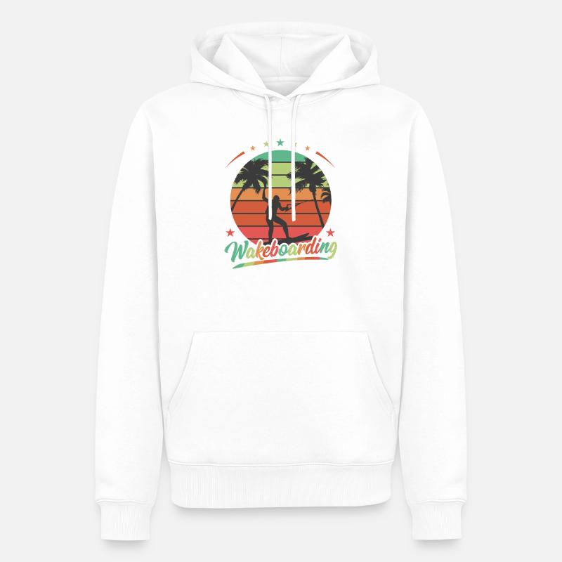 Wake Board Watersport Wakeboarding - Sweat à capuche Premium bio Homme - blanc