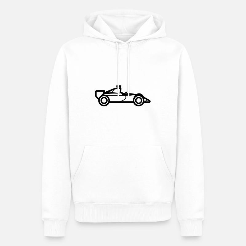 F1-Rennwagen - Männer Premium Bio Hoodie - Weiß