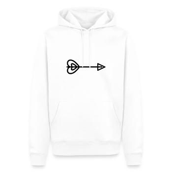 Herz-Pfeil - Männer Premium Bio Hoodie - Weiß - Vorne - Nico (187cm)