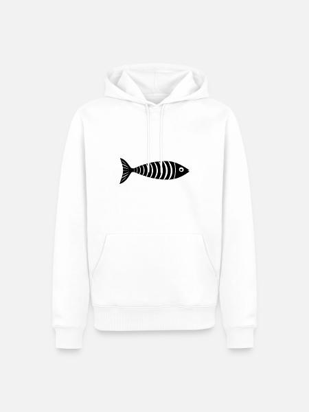 fish - Men’s Premium Organic Hoodie - white