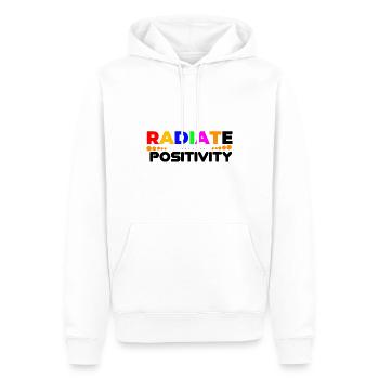 Radiate Positivity - Men’s Premium Organic Hoodie - white - Front - Nico (187cm)