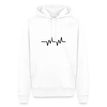Battement coeur - Sweat à capuche Premium bio Homme - blanc - Devant - Nico (187cm)