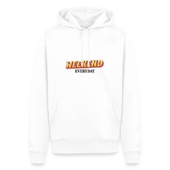 Weekend everyday - Männer Premium Bio Hoodie - Weiß - Vorne - Nico (187cm)