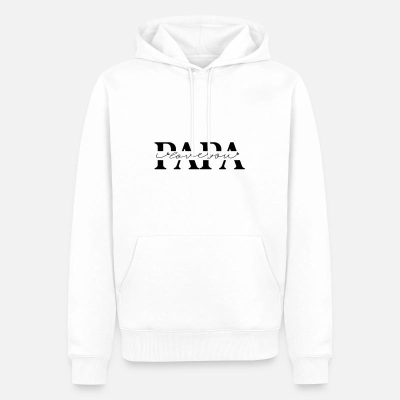 Papa - Je t’aime Elternliebe Papa - Sweat à capuche Premium bio Homme - blanc