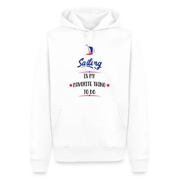 navigation à voile - Sweat à capuche Premium bio Homme - blanc - Devant - Nico (187cm)