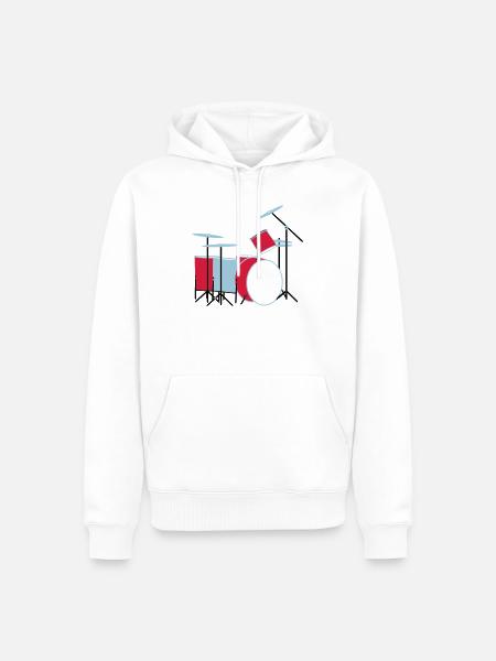 coloured_drums - Männer Premium Bio Hoodie - Weiß