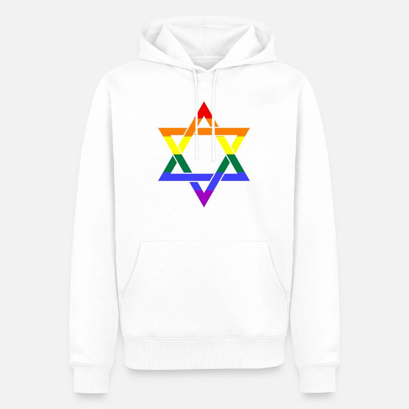Juden Davidstern LGBTQ+ Geschenkidee - Männer Premium Bio Hoodie - Weiß