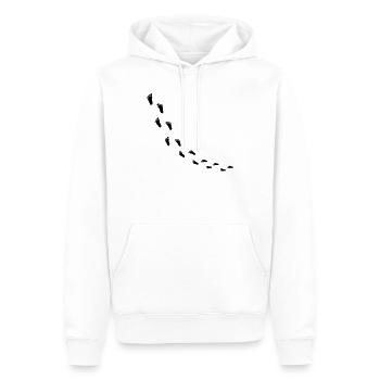 fussabdruecke_kommt - Männer Premium Bio Hoodie - Weiß - Vorne - Nico (187cm)