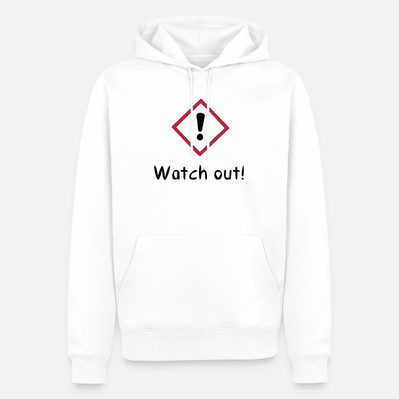 Attention! - Sweat à capuche Premium bio Homme - blanc
