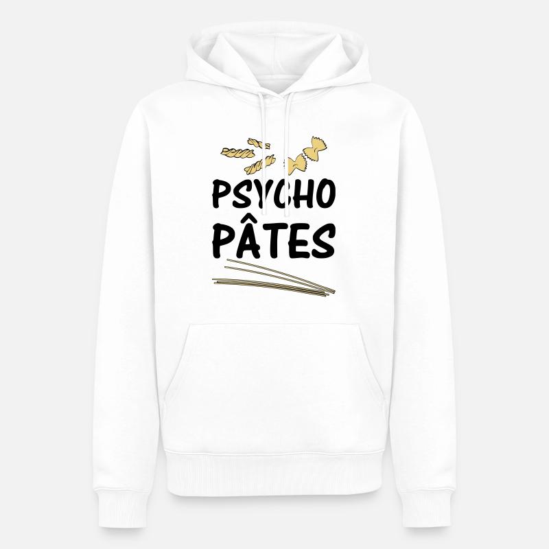 Psycho Pâtes - Sweat à capuche Premium bio Homme - blanc