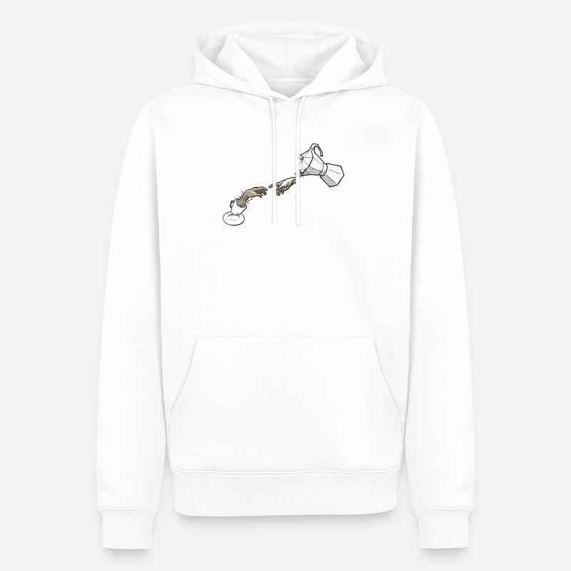 création de café - Sweat à capuche Premium bio Homme - blanc