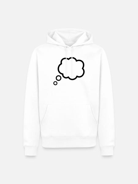 Thinking Bubble Comic Pensée Bulle Bulle Pensées - Sweat à capuche Premium bio Homme - blanc