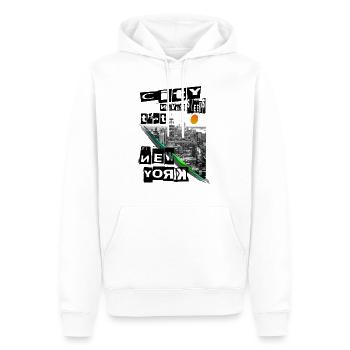New York - Männer Premium Bio Hoodie - Weiß - Vorne - Nico (187cm)