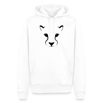 Big cat gaze – elegance with bite - Men’s Premium Organic Hoodie - white - Front - Nico (187cm)