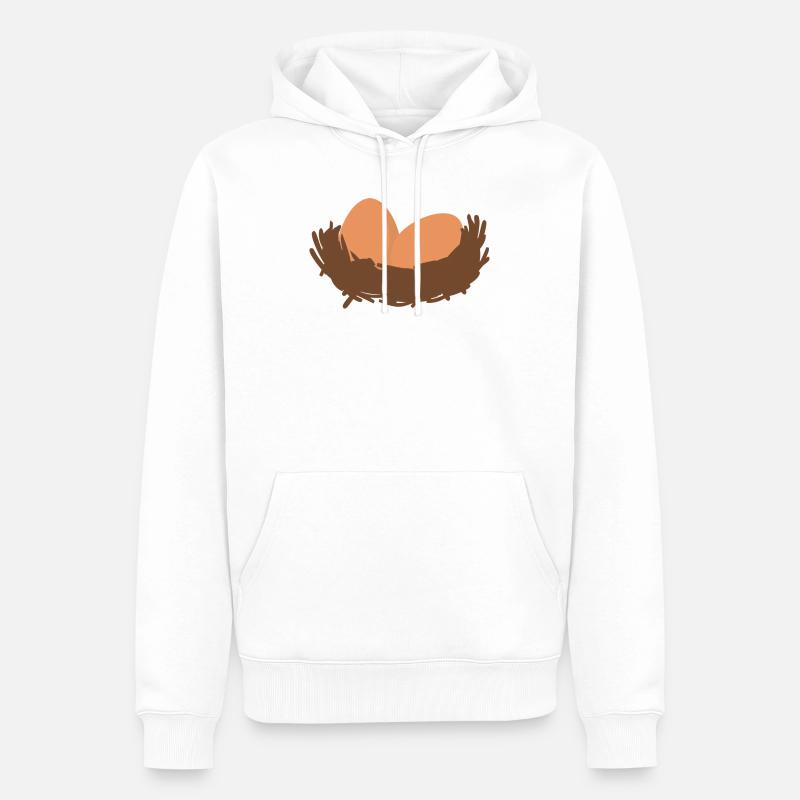 Eier Nest Egg Easter - Männer Premium Bio Hoodie - Weiß