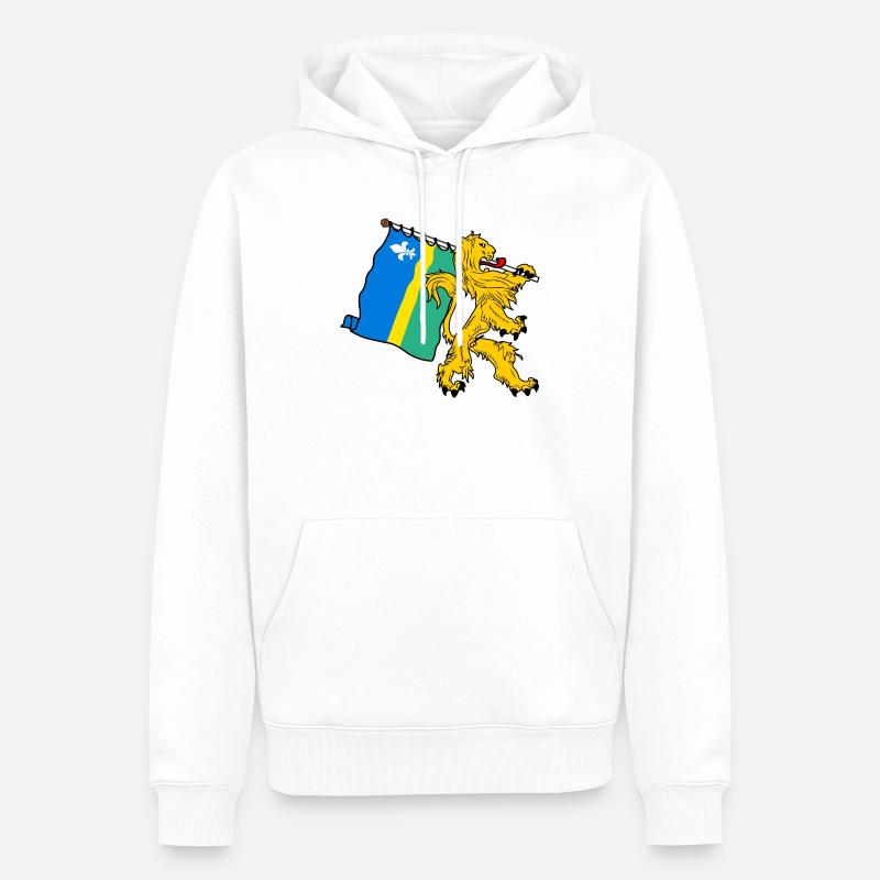 Lion avec drapeau Flevoland le drapeau - Sweat à capuche Premium bio Homme - blanc