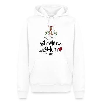 Mon premier Noël en tant que maman - Sweat à capuche Premium bio Homme - blanc - Devant - Nico (187cm)