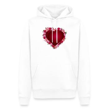 Cœur de roses rouges de la Saint-Valentin pour les amoureux - Sweat à capuche Premium bio Homme - blanc - Devant - Nico (187cm)
