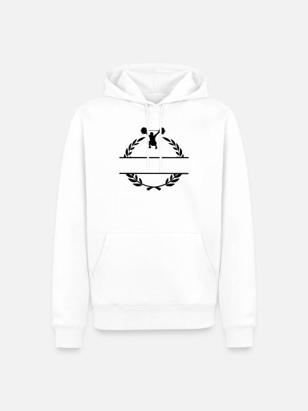 Gewichtheber im Lorbeerkranz - Männer Premium Bio Hoodie - Weiß