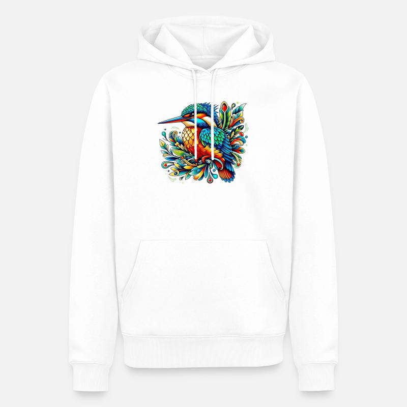Eisvogel - Männer Premium Bio Hoodie - Weiß