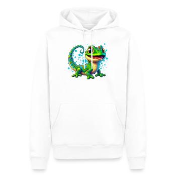 Gecko - Männer Premium Bio Hoodie - Weiß - Vorne - Nico (187cm)
