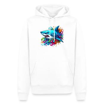 Shark - Men’s Premium Organic Hoodie - white - Front - Nico (187cm)