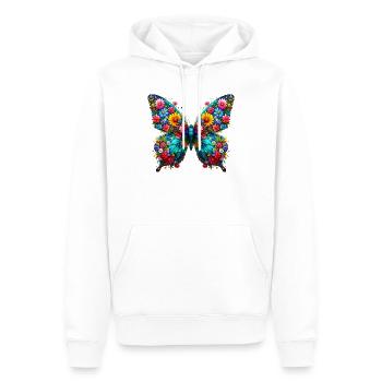Schmetterling - Männer Premium Bio Hoodie - Weiß - Vorne - Nico (187cm)
