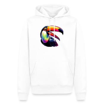 Toucan - Sweat à capuche Premium bio Homme - blanc - Devant - Nico (187cm)