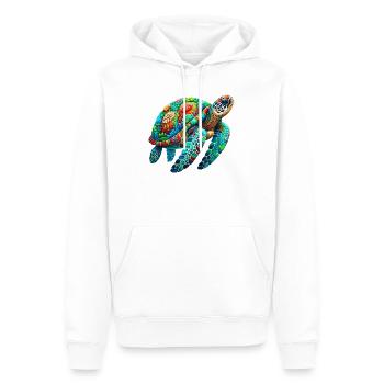 Schildkröte - Männer Premium Bio Hoodie - Weiß - Vorne - Nico (187cm)