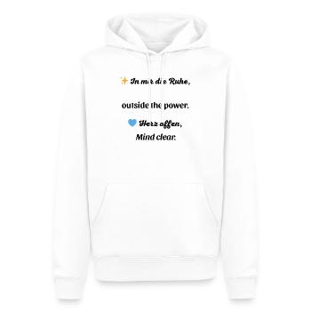 En dehors du pouvoir - Sweat à capuche Premium bio Homme - blanc - Devant - Nico (187cm)