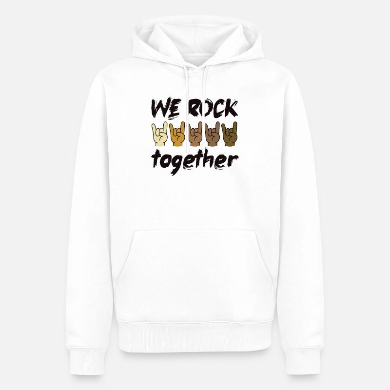 Nous nous côtoyons Diversité Inclusion Cohésion - Sweat à capuche Premium bio Homme - blanc
