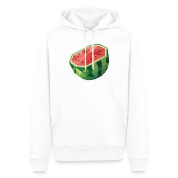 Melone - Cooles Frucht-Logo - Männer Premium Bio Hoodie - Weiß - Vorne - Nico (187cm)
