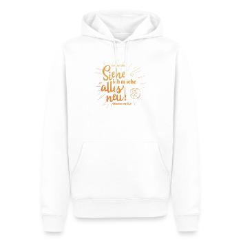 Siehe, ich mache alles neu - Männer Premium Bio Hoodie - Weiß - Vorne - Nico (187cm)