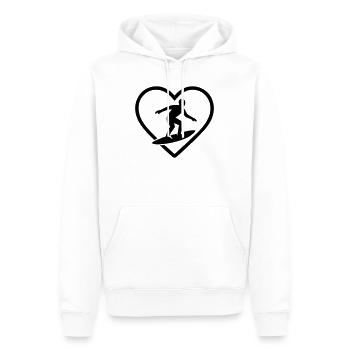 Coeur du surf - Sweat à capuche Premium bio Homme - blanc - Devant - Nico (187cm)