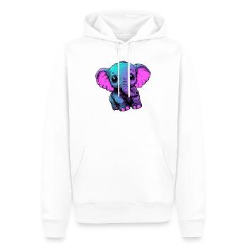 Neon Elefant Pop Art Farbenpracht - Männer Premium Bio Hoodie - Weiß - Vorne - Nico (187cm)