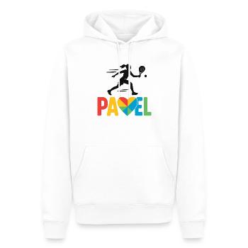 Padel Herzfarben Logo - Männer Premium Bio Hoodie - Weiß - Vorne - Nico (187cm)