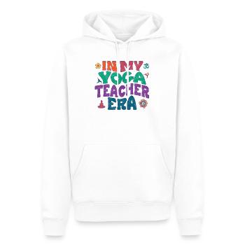 In my Yoga Teacher Era - Männer Premium Bio Hoodie - Weiß - Vorne - Nico (187cm)